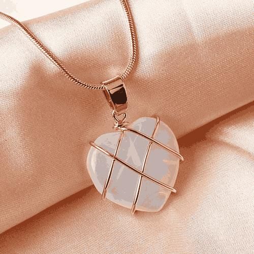 LoveStone™ Metal Wrapped Heart Crystal Pendant