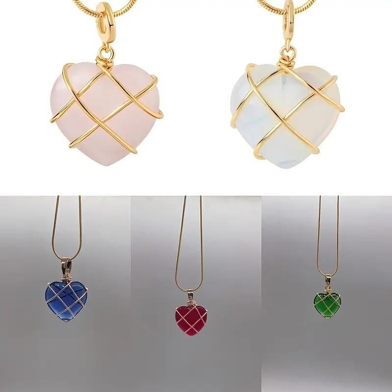 LoveStone™ Metal Wrapped Heart Crystal Pendant