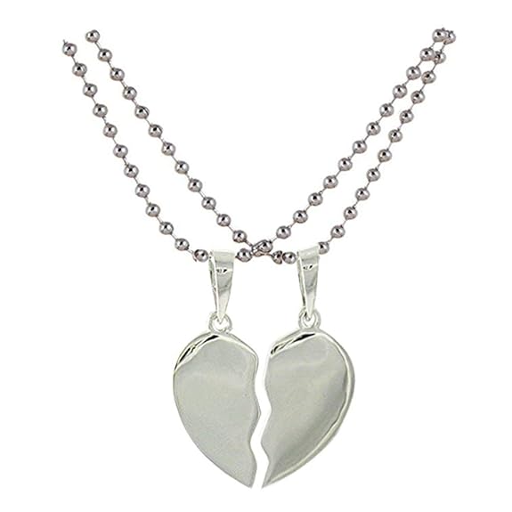 HeartLink™ Silver-Plated Couple Pendant Set